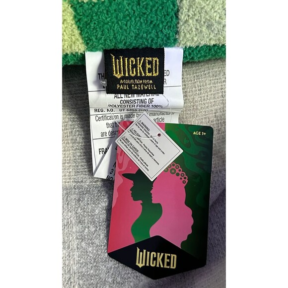 Wicked x Target Elphaba Throw Pillow Set of 2 Paul Tazewell Green Checker NEW - Picture 3 of 4